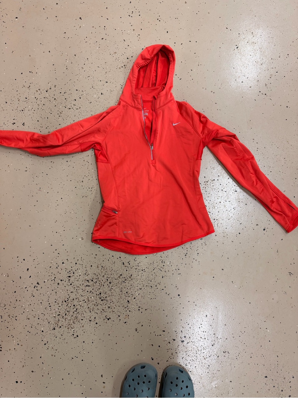 Nike Women’s Bright Red Hooded Half-Zip Pullover